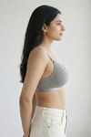 Zivame Padded Non Wired 3/4th Coverage Tshirt Bra - Silver Bullet — thumbnail 4